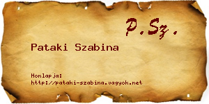 Pataki Szabina névjegykártya